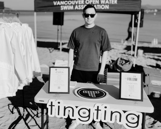 tingting athletics displays sPARKA (swim park) at Kits Beach